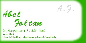 abel foltan business card