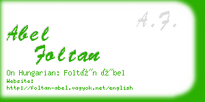 abel foltan business card